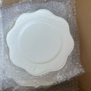 Anthropologie Ivory Scalloped Salad Plate